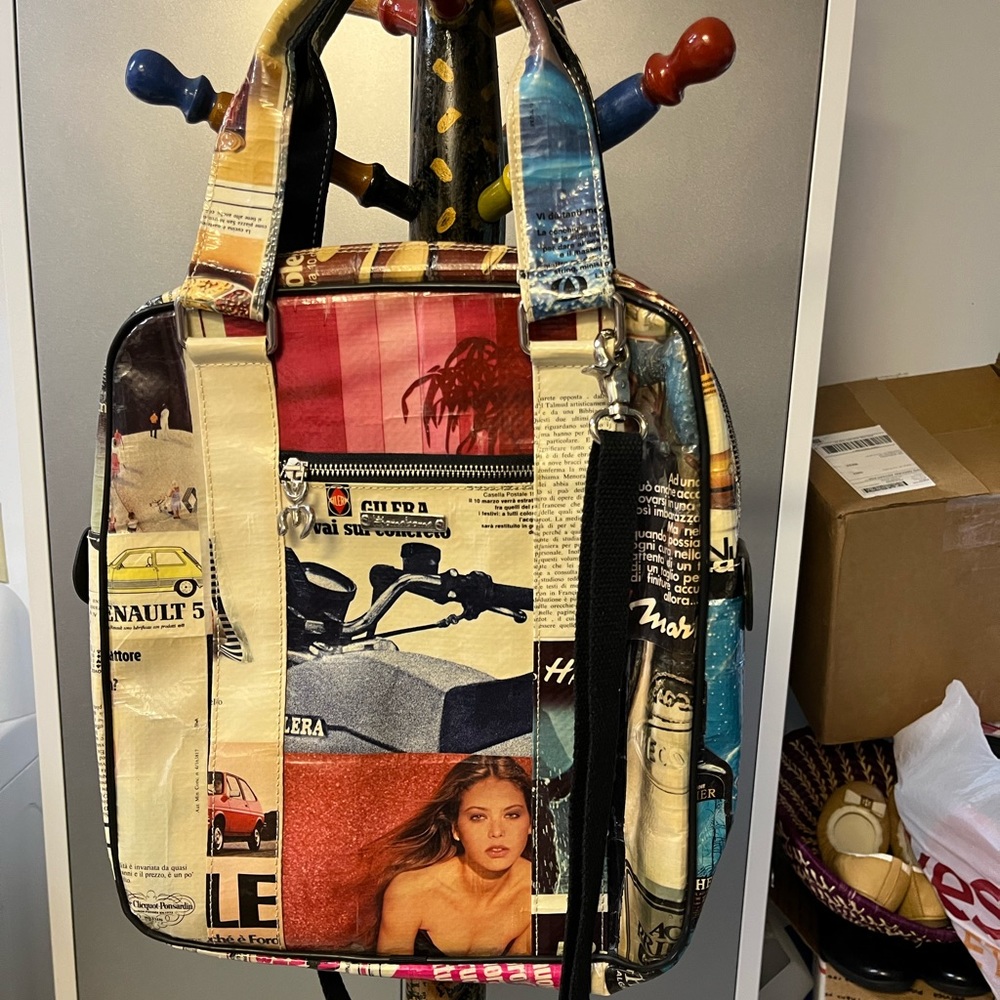 Momaboma Handbag Made in Italy Handmade Artistic Recycled materials.